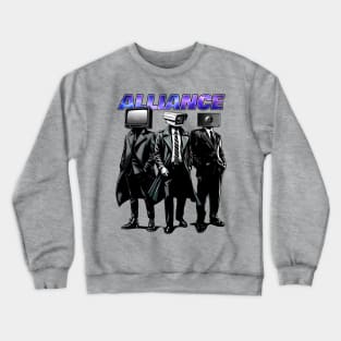 The alliance, skibidi toilet themed cameraman, tvman and speakerman Crewneck Sweatshirt